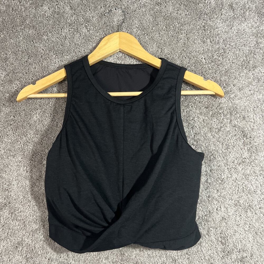 Halara Womens Small Black Padded Crop Top Tank Built In Bra Sleeveless Stretch